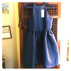 Blue fit and flare dress